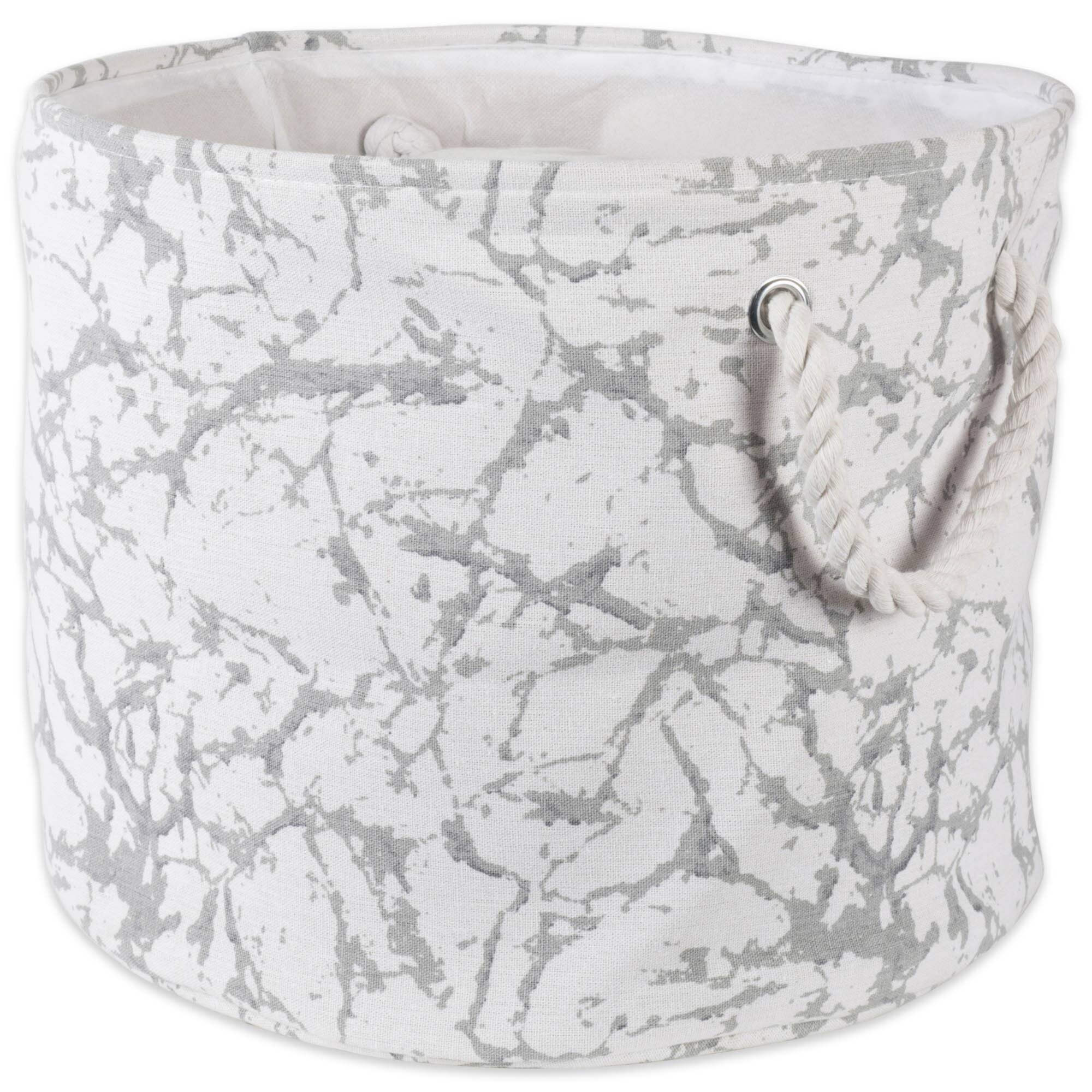 DII® Large Round Marble White Polyester Bin